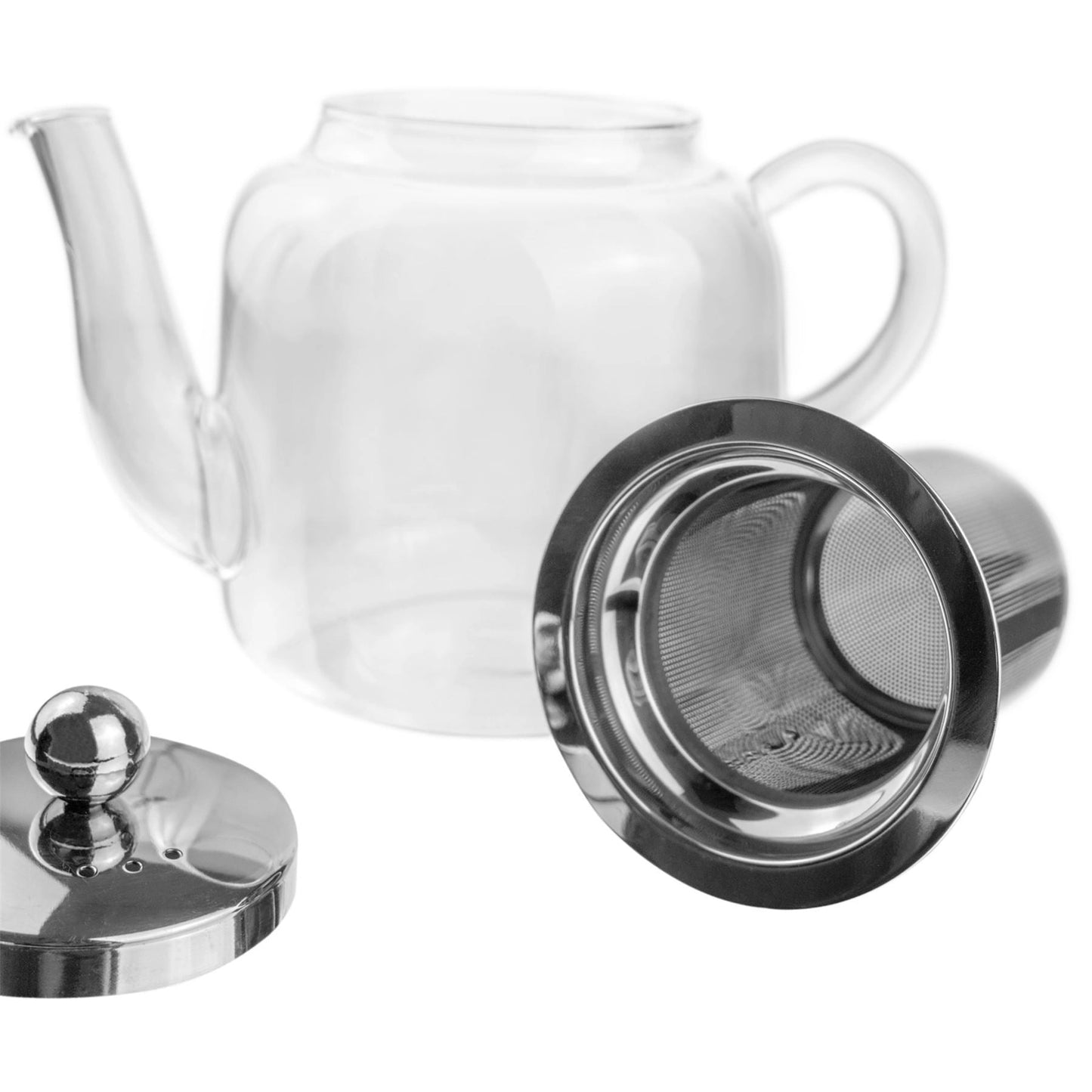 Clear Glass Teapot with Stainless Steel Infuser