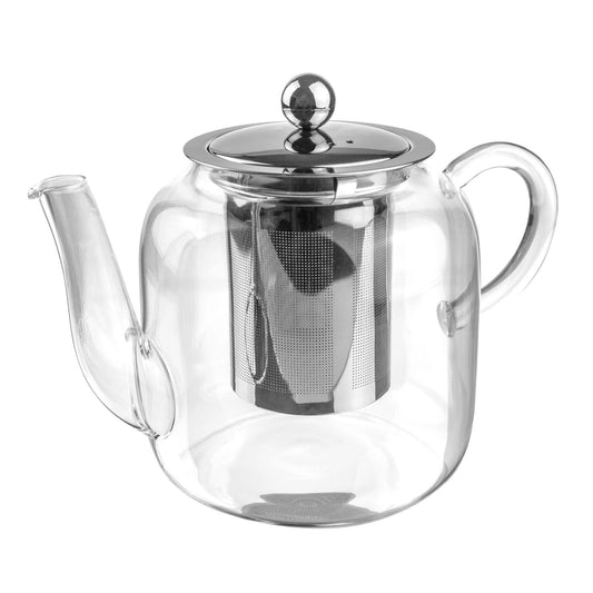 Clear Glass Teapot with Stainless Steel Infuser